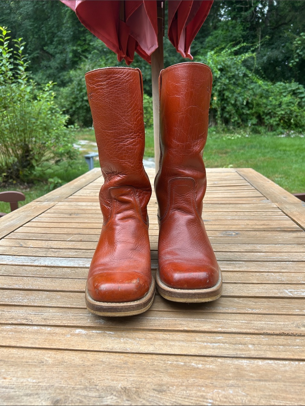 Dingo Vintage Men's Campus Leather Boots - Chestnut Brown
